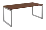 SEK-O - 18 stůl kancelářský, kovová podnož stříbrná, deska 25 mm, široký 1800 mm, ořech královský